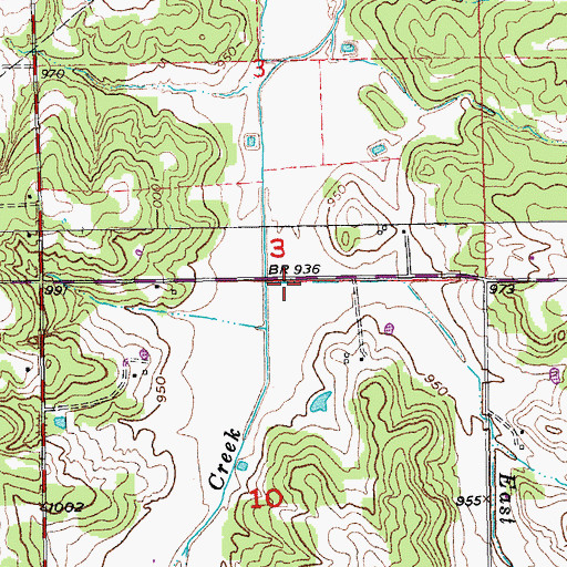 Topographic Map of East Fork Wildhorse Creek, OK