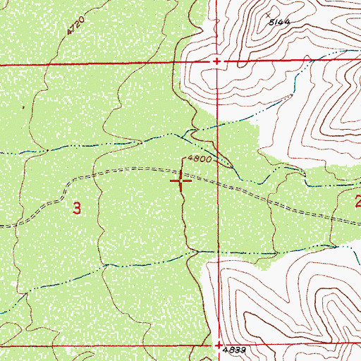 Topographic Map of Sandy Bob Canyon, AZ