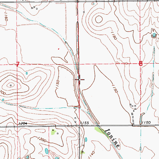 Topographic Map of East Ionine Creek, OK