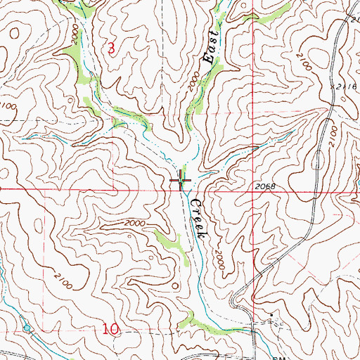 Topographic Map of East Mott Creek, OK