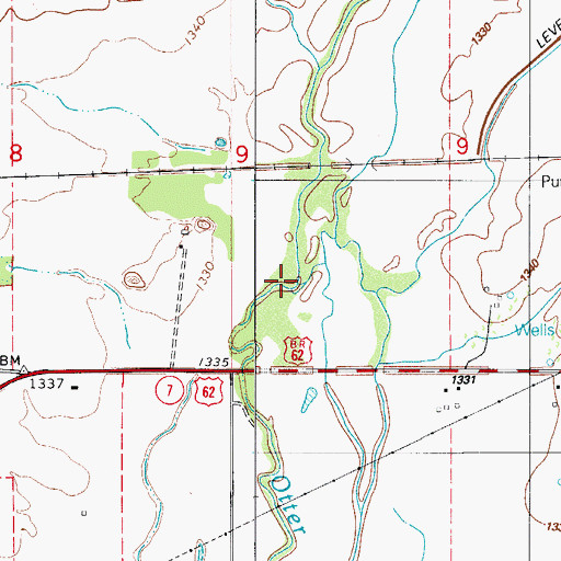 Topographic Map of East Otter Creek, OK