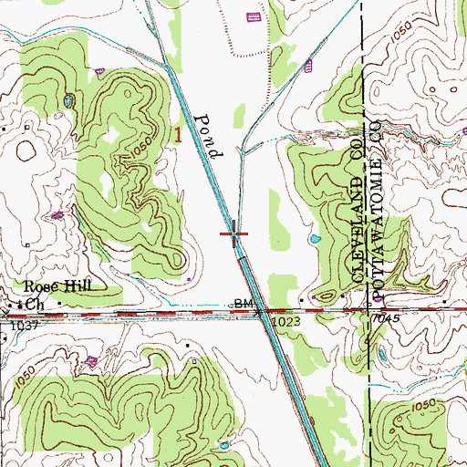 Topographic Map of East Pond Creek, OK