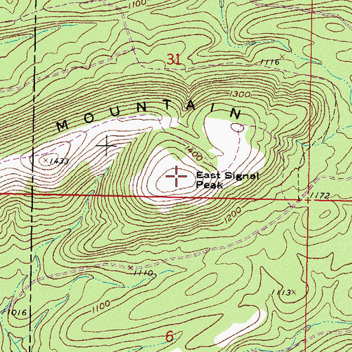 Topographic Map of East Signal Peak, OK