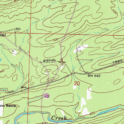 Topographic Map of East Signal Trail, OK