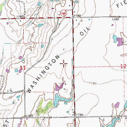 Topographic Map of East Washington Oil Field, OK