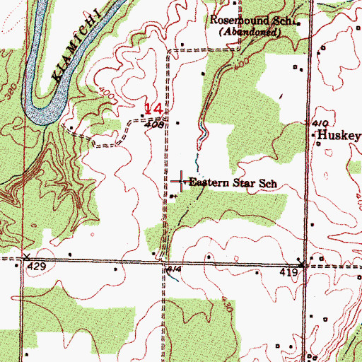 Topographic Map of Eastern Star School, OK