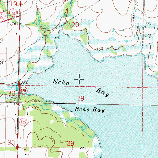 Topographic Map of Echo Bay, OK