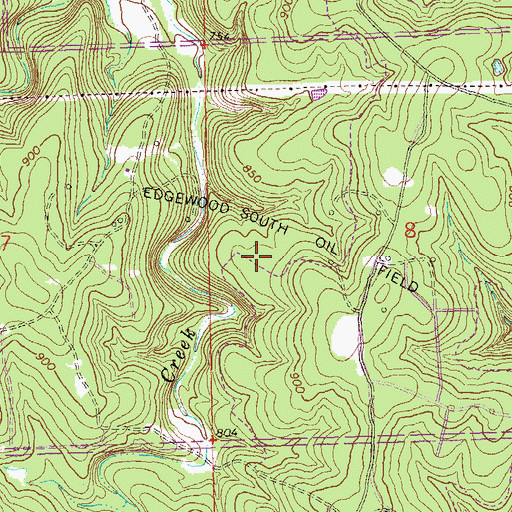 Topographic Map of Edgewood South Oil Field, OK