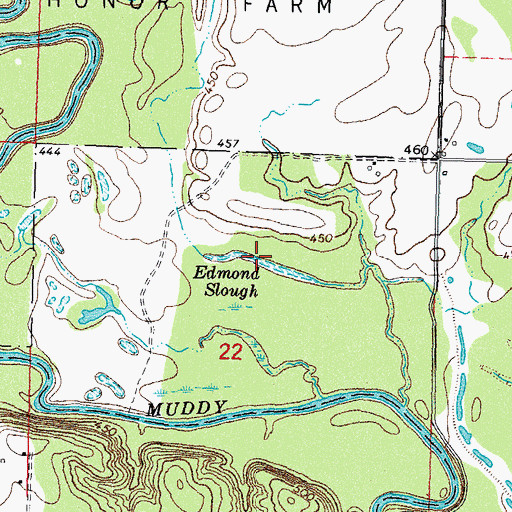 Topographic Map of Edmond Slough, OK