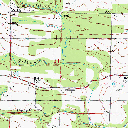 Topographic Map of Edwards Creek, OK