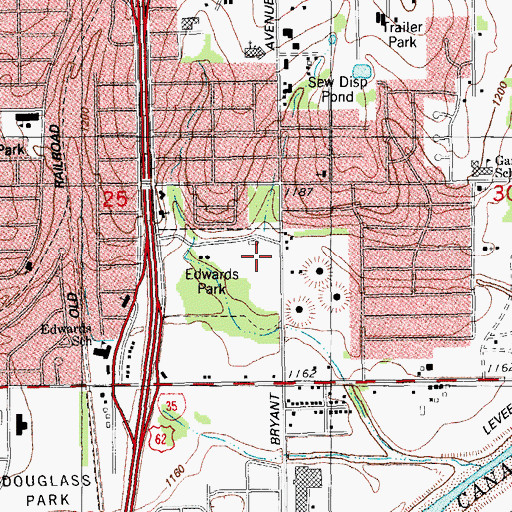 Topographic Map of Edwards Park, OK