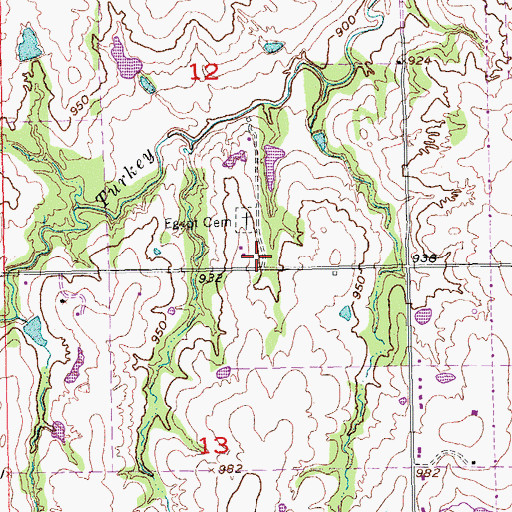 Topographic Map of Egypt School, OK