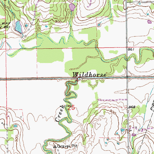 Topographic Map of Eightmile Creek, OK