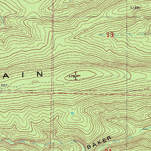 Topographic Map of Eightmile Mountain, OK