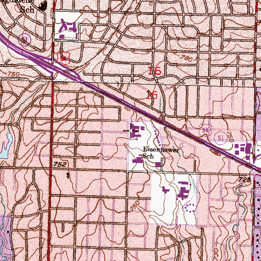 Topographic Map of Eisenhower International Elementary School, OK