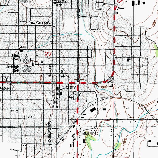 Topographic Map of Elk City, OK