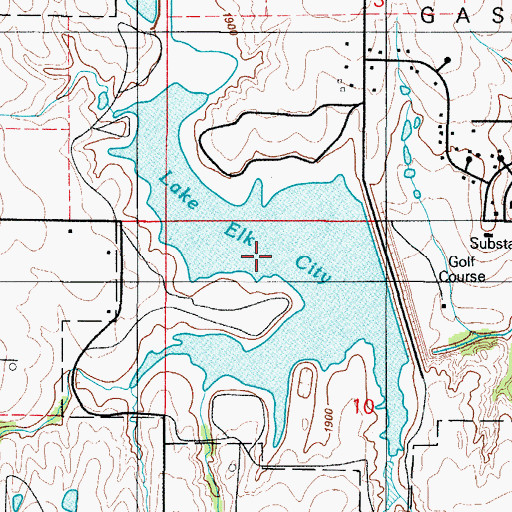 Topographic Map of Lake Elk City, OK