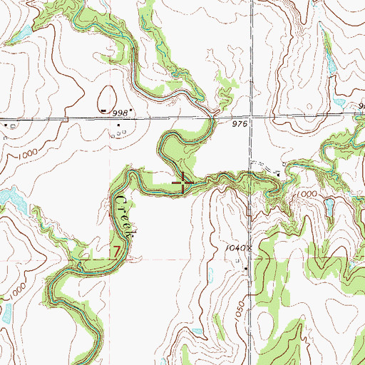 Topographic Map of Elkhorn Creek, OK