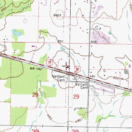 Topographic Map of Elliott School, OK