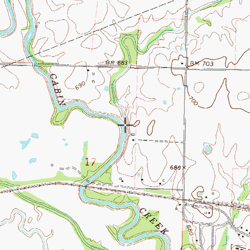 Topographic Map of Elm Creek, OK
