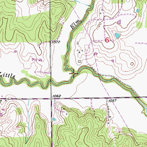 Topographic Map of Elm Creek, OK