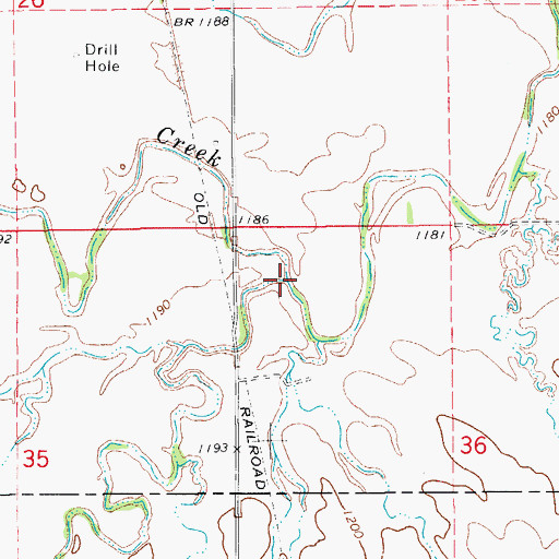 Topographic Map of Elm Creek, OK