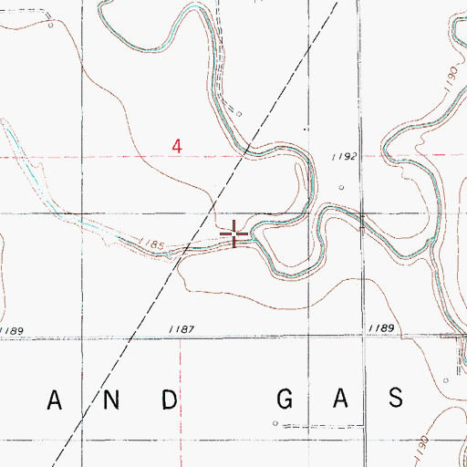 Topographic Map of Elm Creek, OK