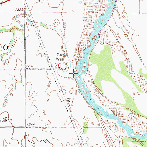 Topographic Map of Elm Creek, OK
