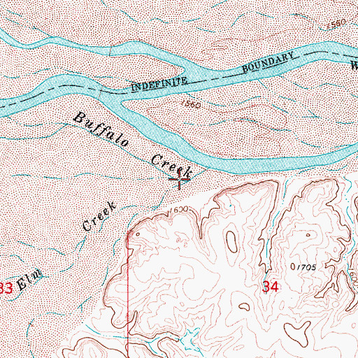 Topographic Map of Elm Creek, OK