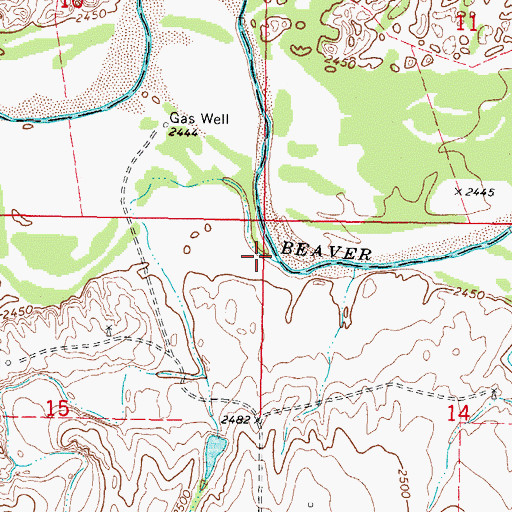 Topographic Map of Elm Creek, OK
