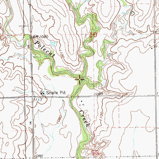 Topographic Map of Elm Creek, OK
