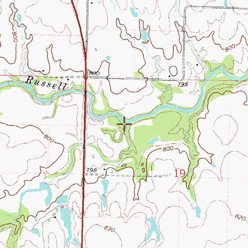 Topographic Map of Elm Creek, OK
