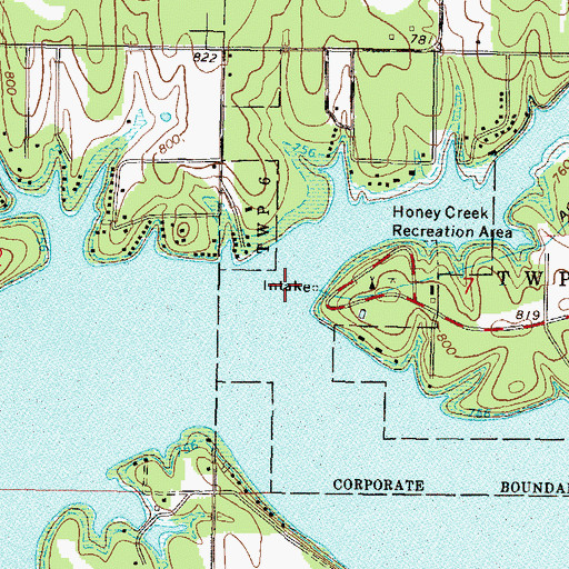 Topographic Map of Elm Creek, OK