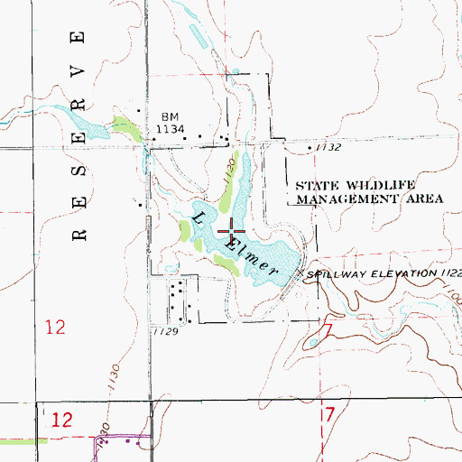 Topographic Map of Lake Elmer, OK