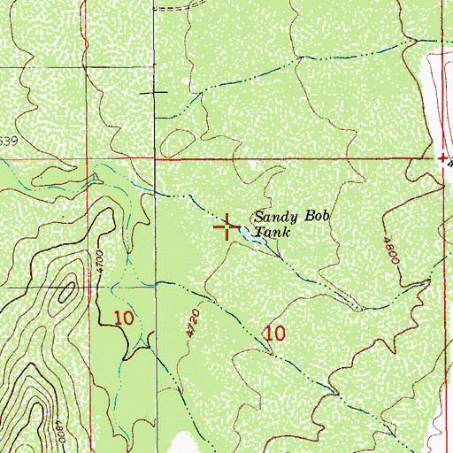 Topographic Map of Sandy Bob Tank, AZ