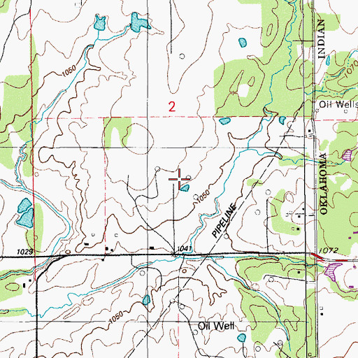Topographic Map of Empire Oil Field, OK