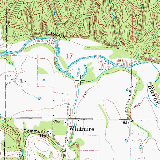 Topographic Map of England Hollow, OK