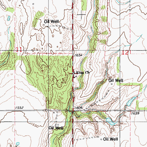 Topographic Map of Etna Church, OK