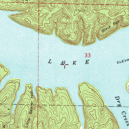 Topographic Map of Lake Eucha, OK