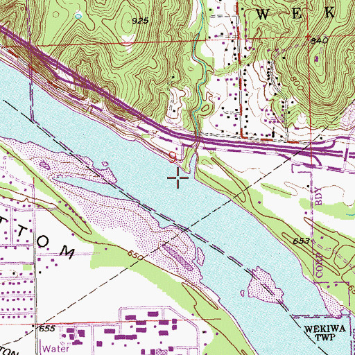 Topographic Map of Euchee Creek, OK