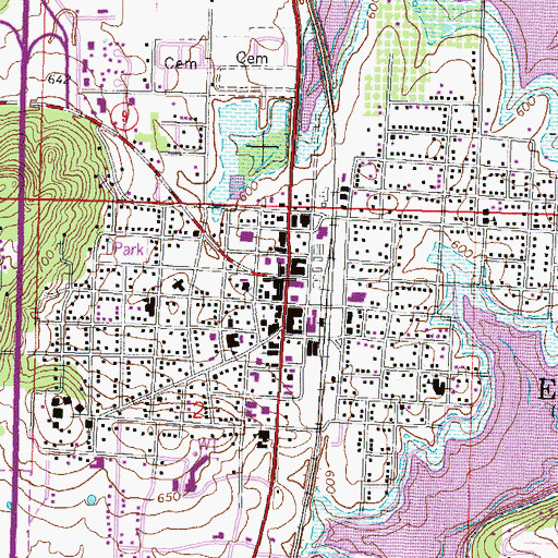 Topographic Map of Eufaula, OK