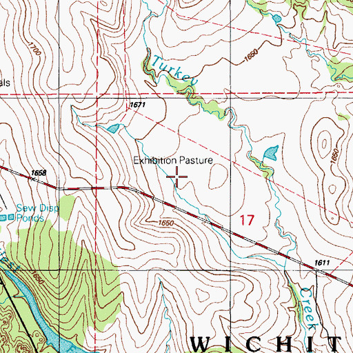 Topographic Map of Exhibition Pasture, OK