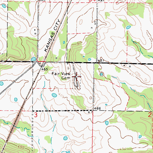 Topographic Map of Fair View Cemetery, OK