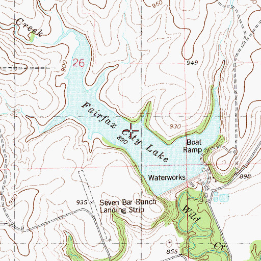 Topographic Map of Fairfax City Lake, OK
