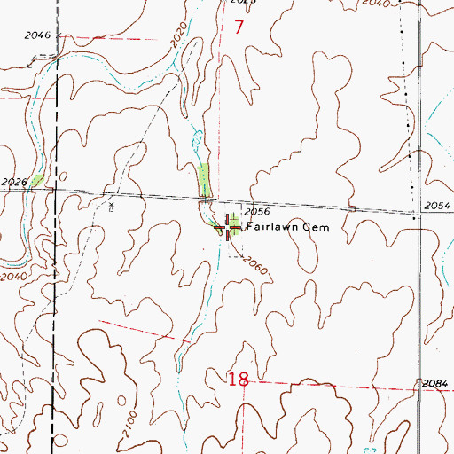 Topographic Map of Fairlawn Cemetery, OK