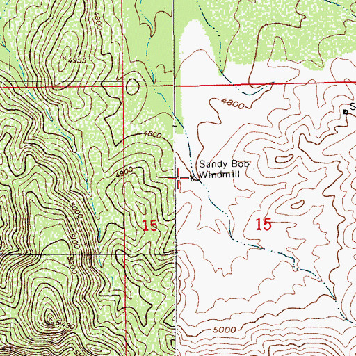 Topographic Map of Sandy Bob Windmill, AZ
