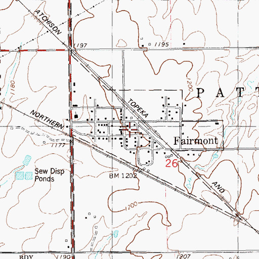 Topographic Map of Fairmont, OK