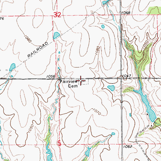 Topographic Map of Fairview Cemetery, OK