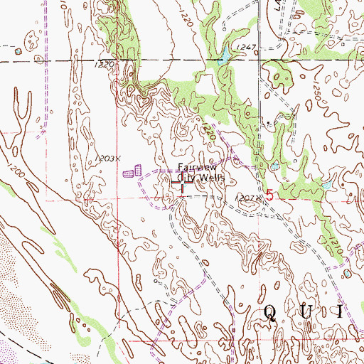Topographic Map of Fairview City Wells, OK