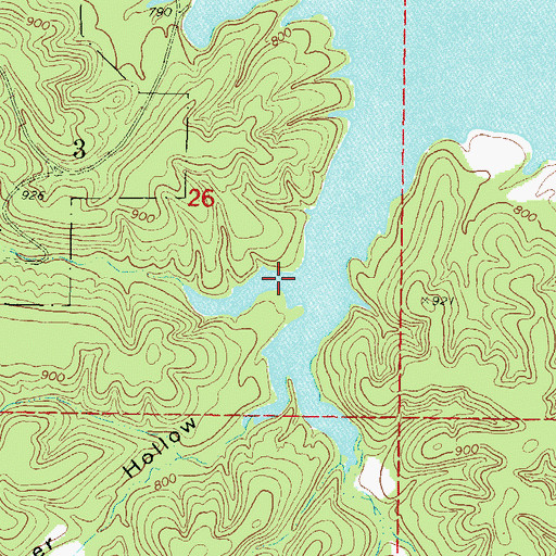 Topographic Map of Fairview Hollow, OK